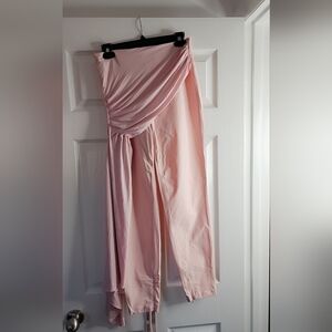Elegant Pink Draped Pants